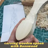 carving wooden spoon with basswood 