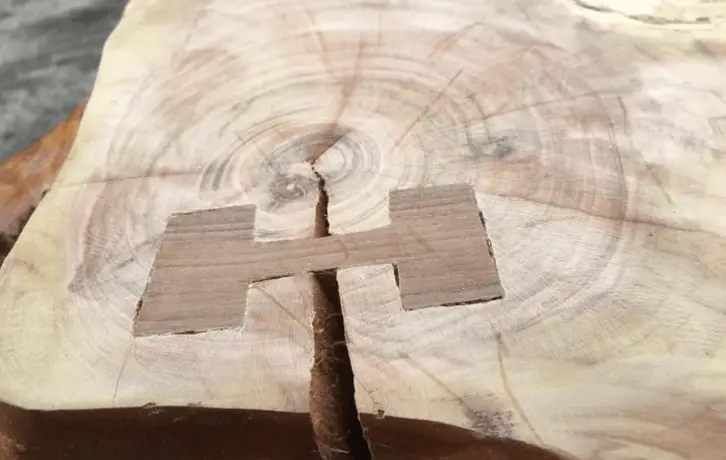 sanded cracked wood carvng