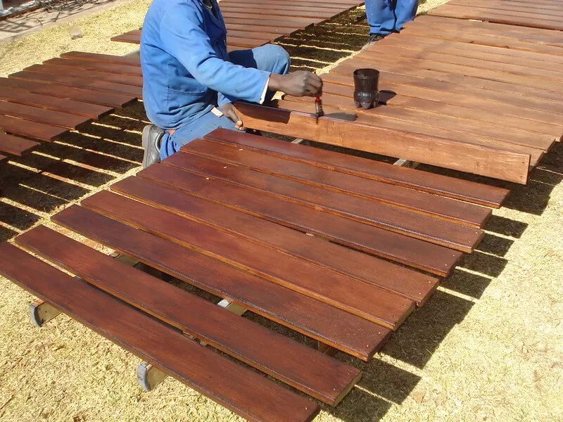 staining wood