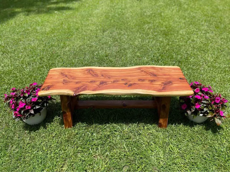 outdoor cedar bench