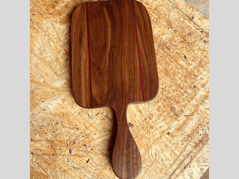 bloodwood chopping board in oil finish