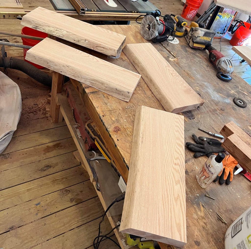 red oak boards for shelving