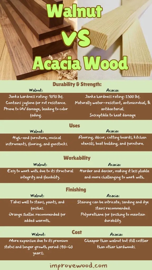 walnut vs acacia poster