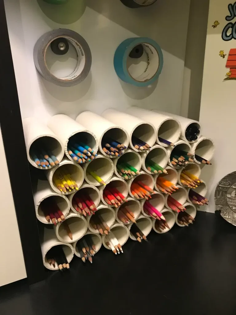 PVC pipes for storage of items like pencils