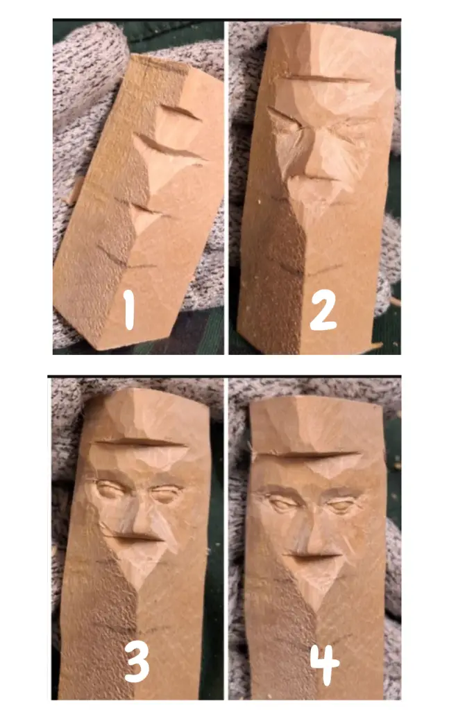 carving a face steps