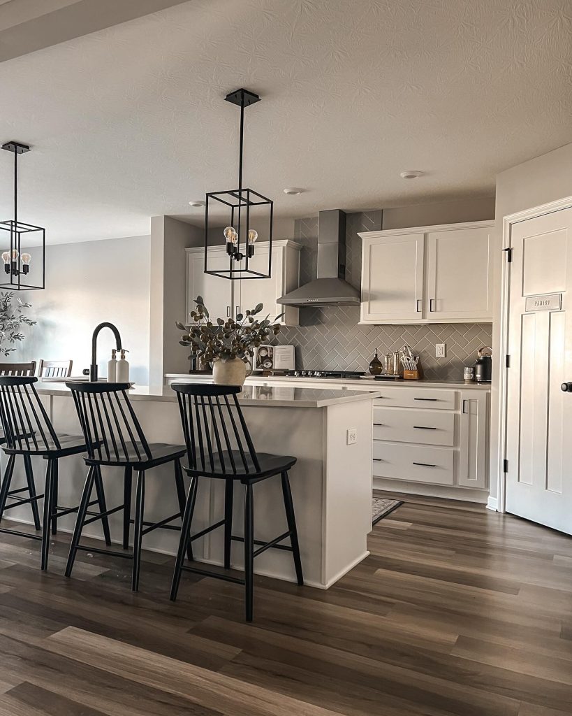 White Cabinets and Black Accents