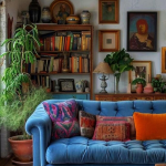 blue couch living room ideas