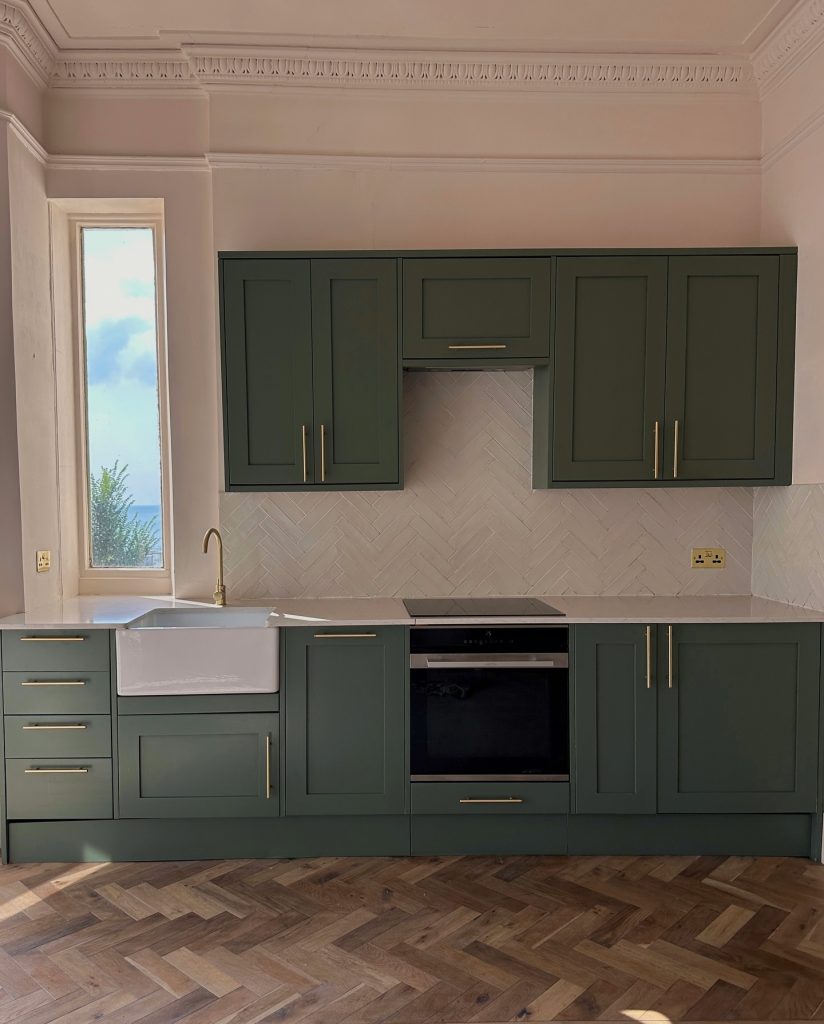 Olive Green kitchen cabinets