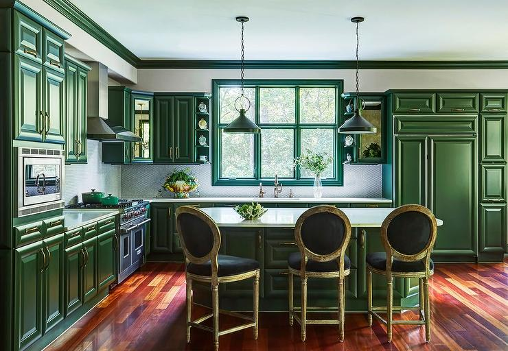 emerald green is ideal for statement cabinetry