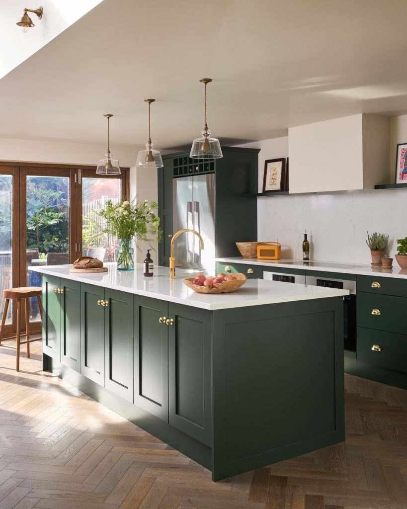 Forest Green kitchen island