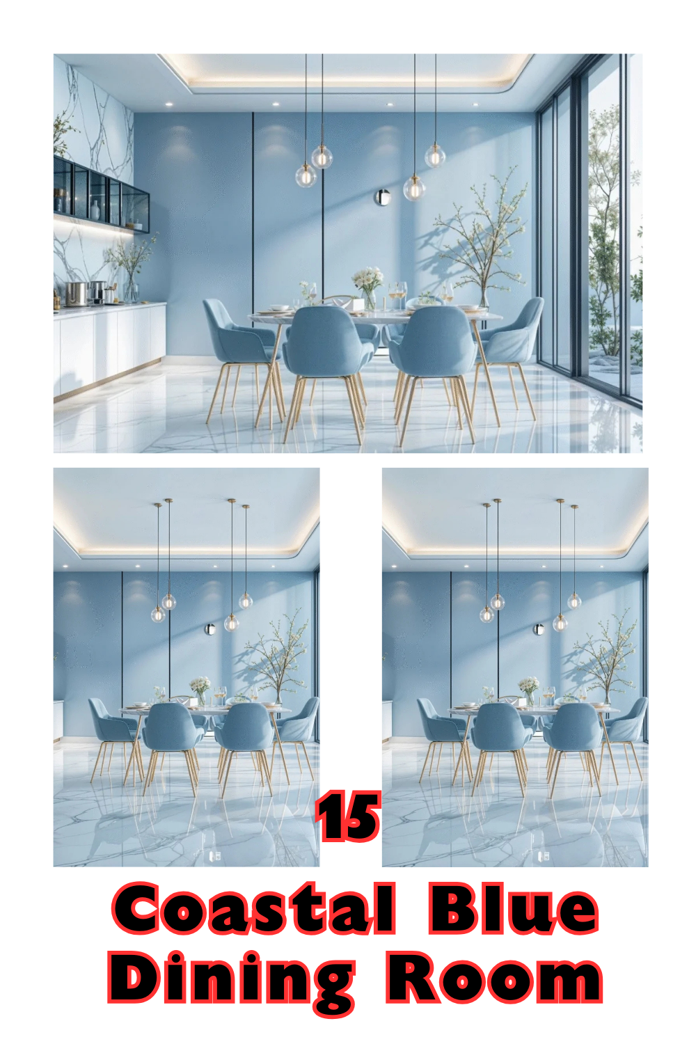 15 Coastal Blue Dining Room