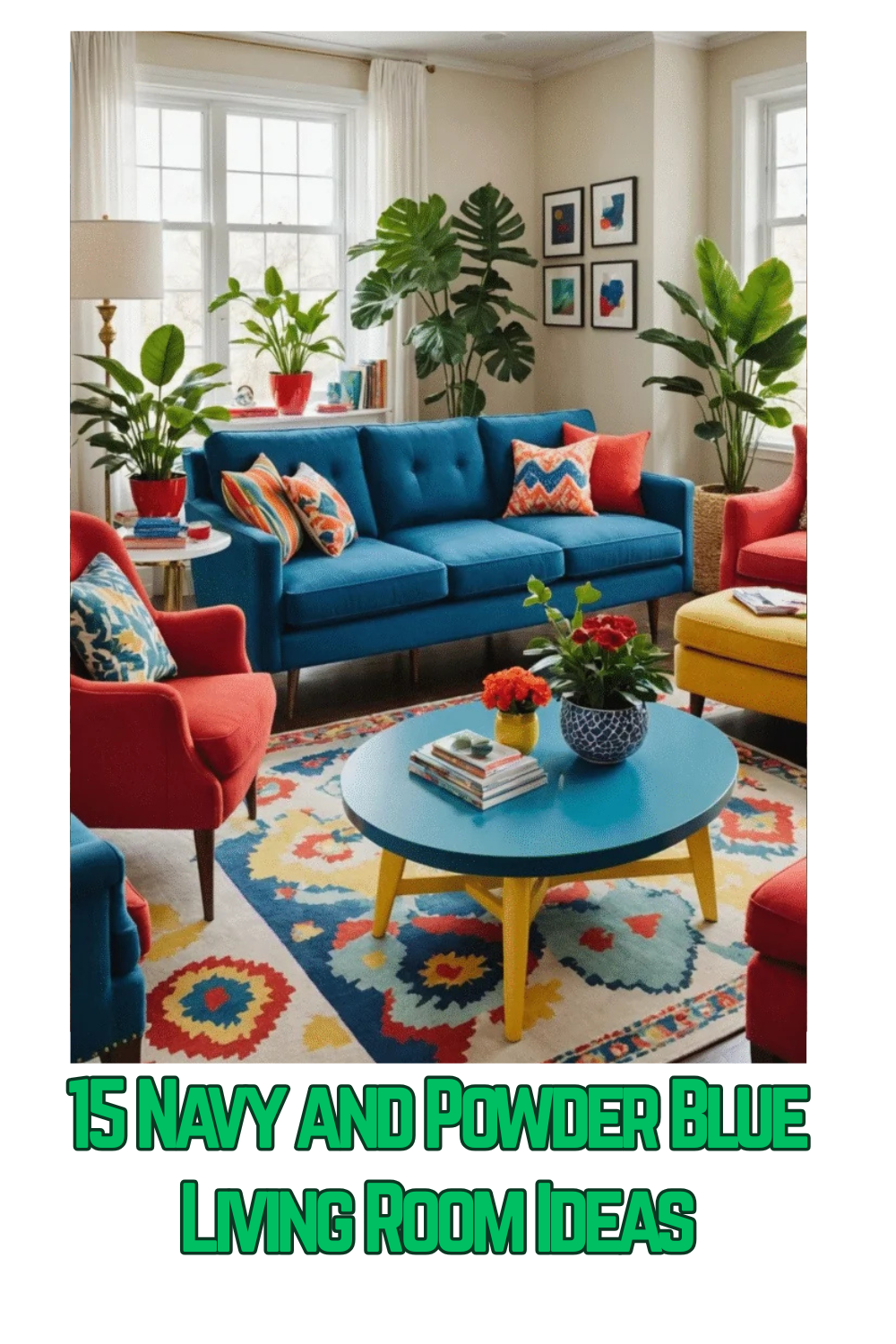 15 Navy and Powder Blue Living Room Ideas